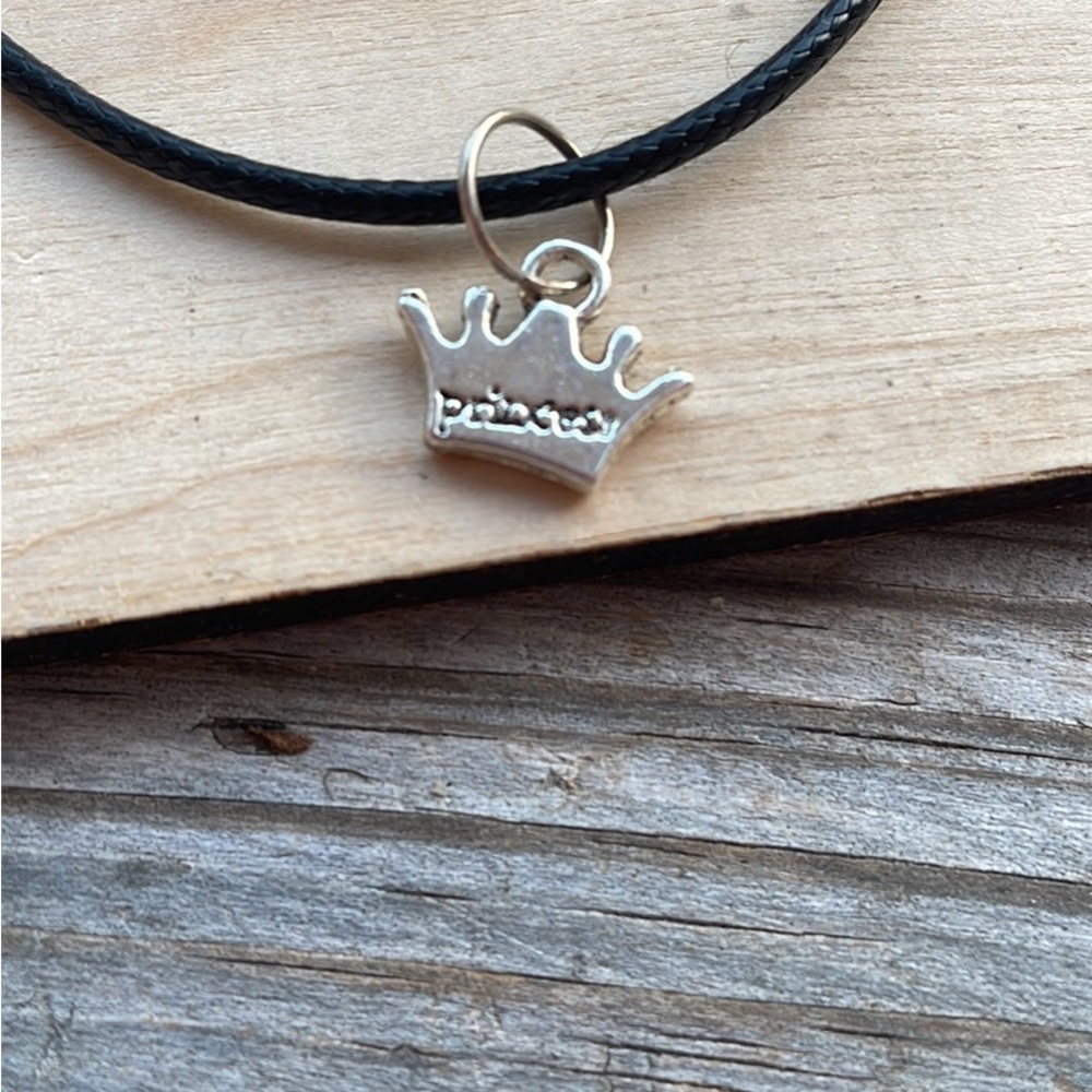 Homemade black cord necklace with Charm
